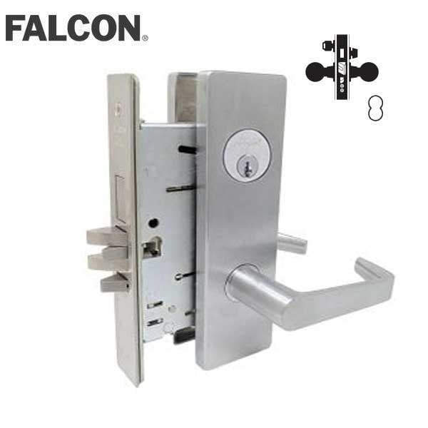 Apartment Corridor Door Mortise Lock, Dane Lever, Napa Escutcheon, Satin Chrome